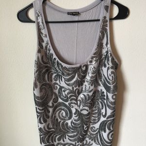 Express grey sequins tank top